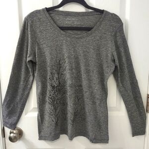 Eddie Bauer Outdoor Tree of Life Heather Gray Woman's Longsleeve Size M